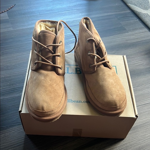 L.L. Bean Men's Tan Suede Boots - Wicked Good Boots 3 Eyes
